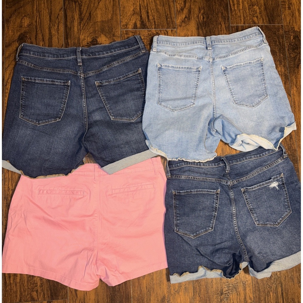 ANA A New Approach Jean Shorts Sz 12 Cuffed Blue Denim Set Of 4 Summer - Picture 4 of 8